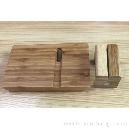 Real Bamboo wood Desktop Stand for iPad Tablet Bracket Docking Holder Charger for iPhone Charging Dock for Apple Watch